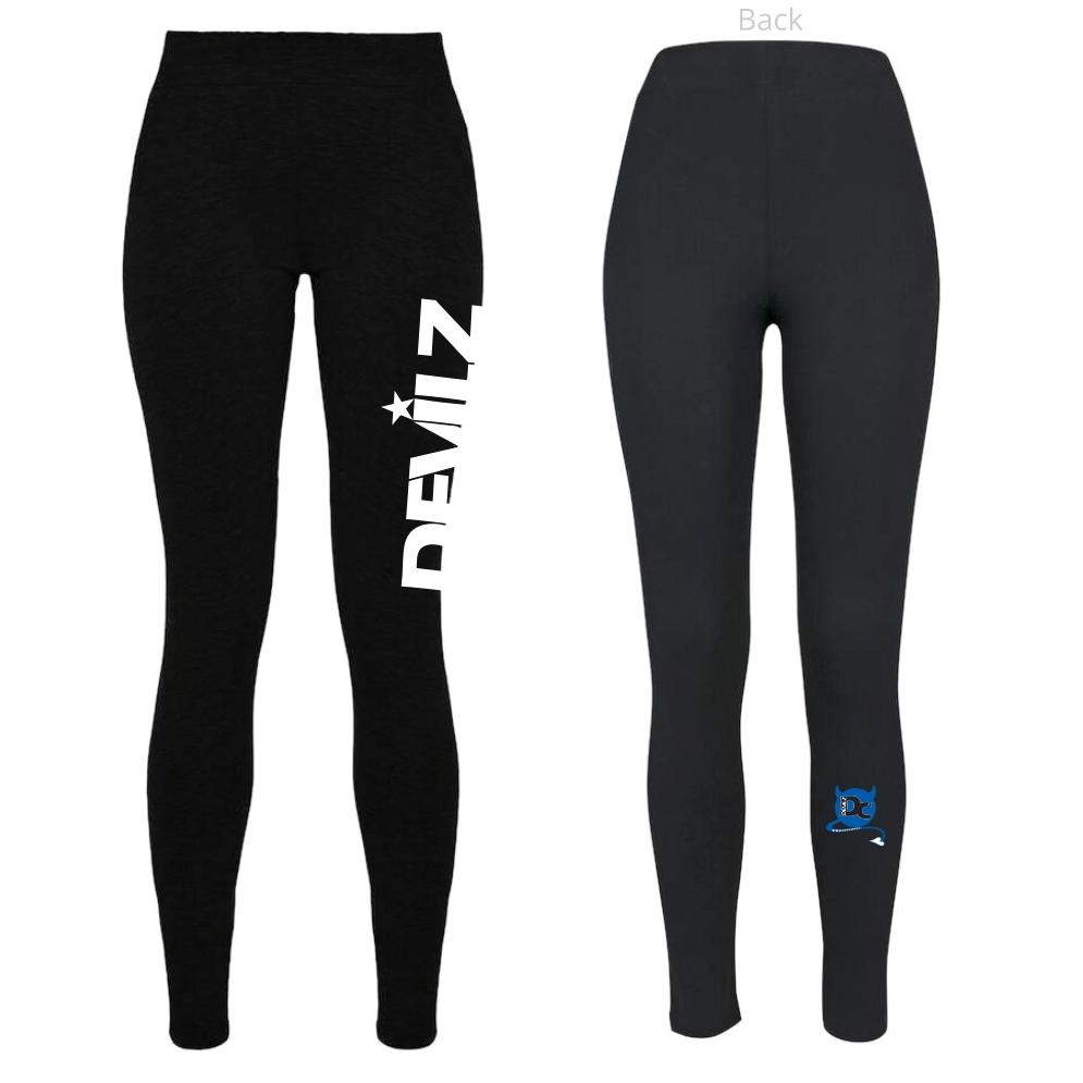 Devilz Cheerleader Leggings (Jet Black)