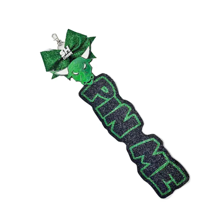 Bulls Business SHCheer Glitzer Pin Me (Black/Green)