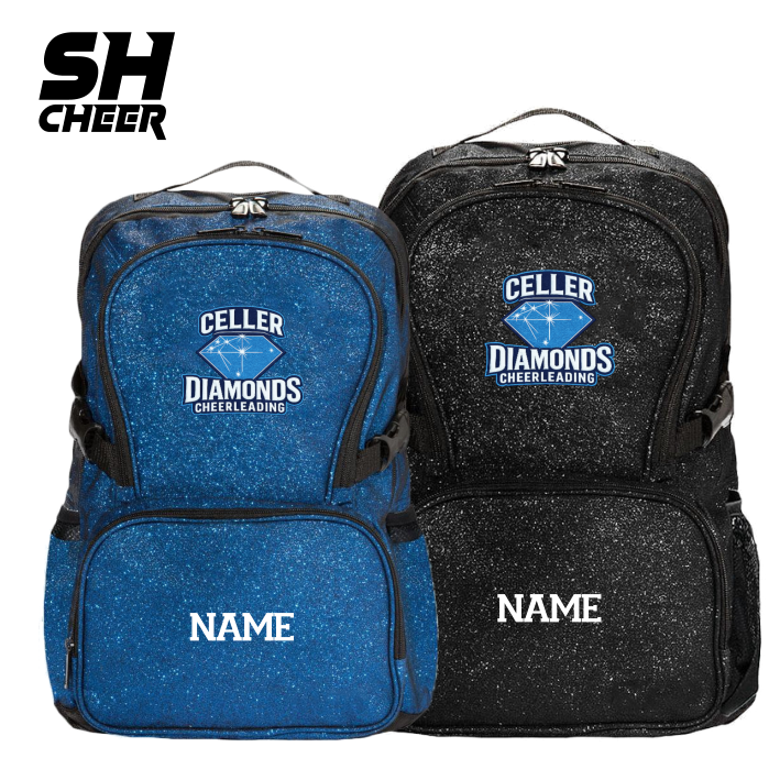 Celler Diamonds Cheerleader SHCheer Glitzer Backpack (Black/Blue)