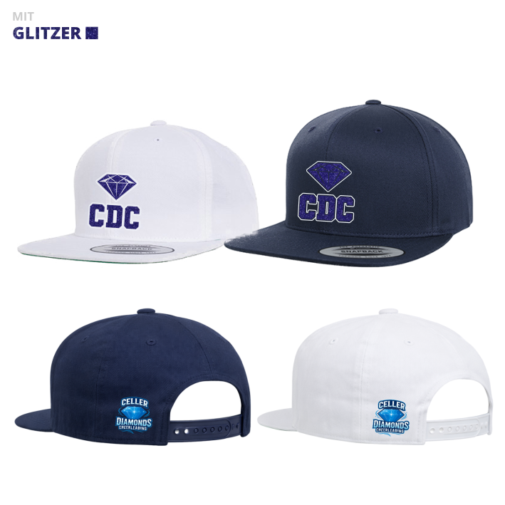 Celler Diamonds Cheerleader Snapback Kappe Glitzer (White/Navy)