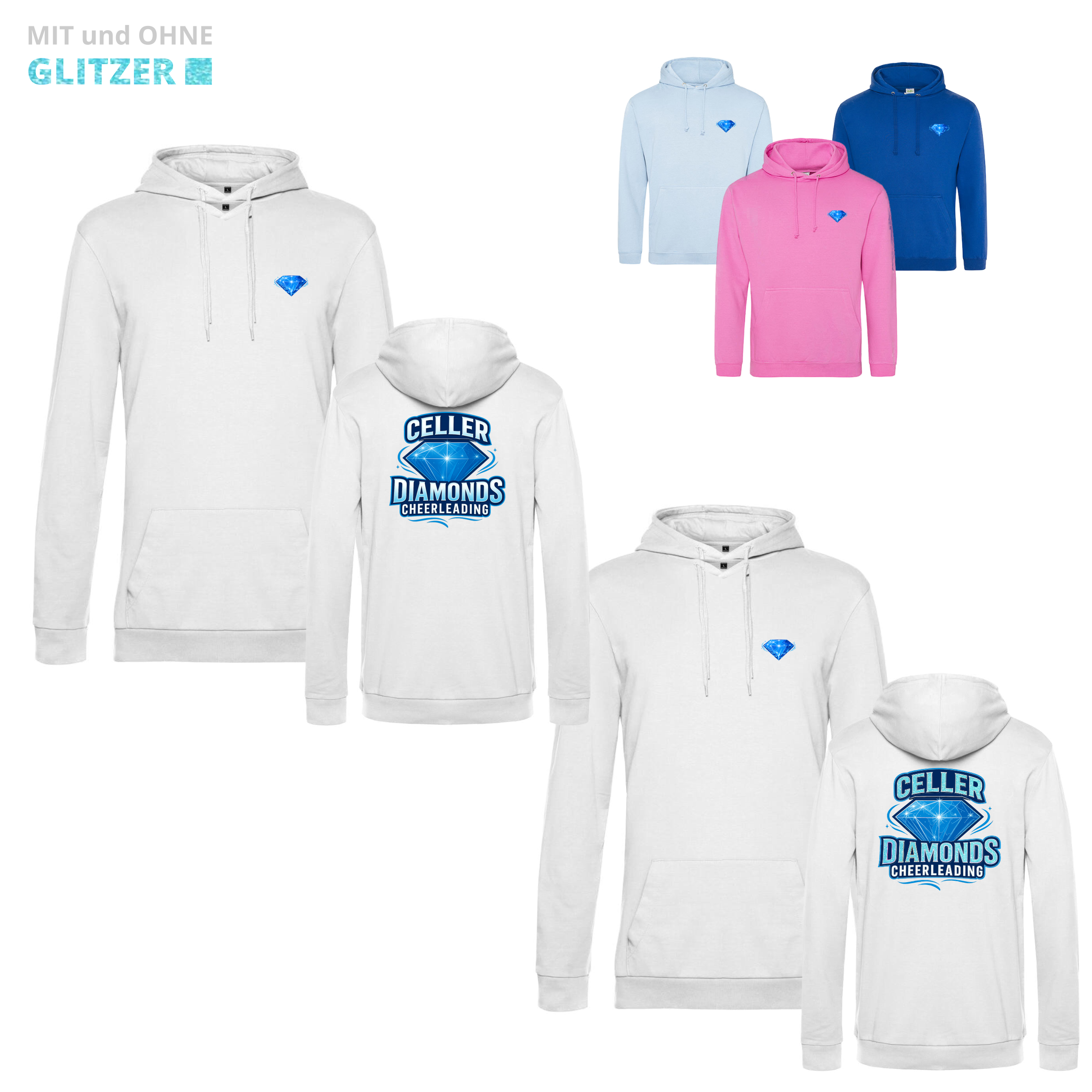Celler Diamonds Cheerleader Hoodie v2 (Candyfloss Pink/Blue/White/Sky Blue)