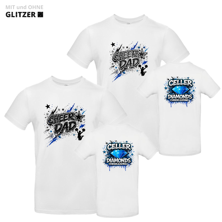 Celler Diamonds Cheer Dad Shirt (White)