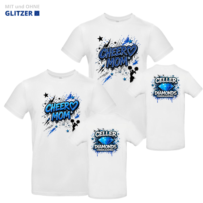 Celler Diamonds Cheer Mom Shirt (White)