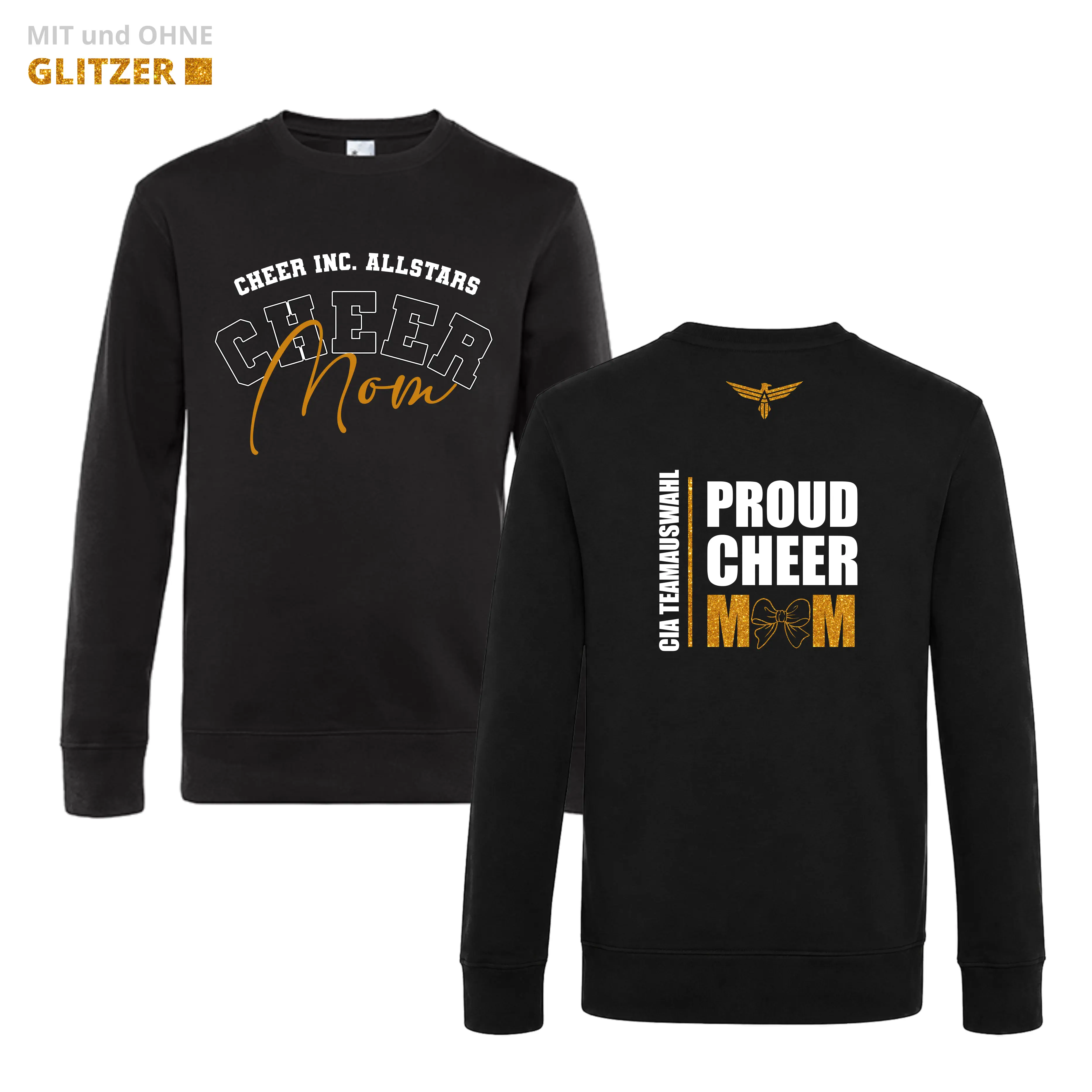 Cheer Inc Allstars Glitzer CheerMom King Crew Neck Pullover (Black)