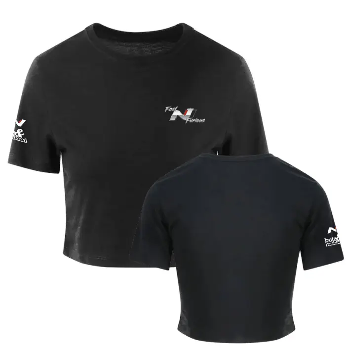 Fast 'N' Furious Cropped Shirt (Solid Black)