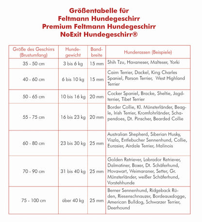 Feltmann Hundegeschirr NoExit® - Streifen - ausbruchsicheres Hundegeschirr