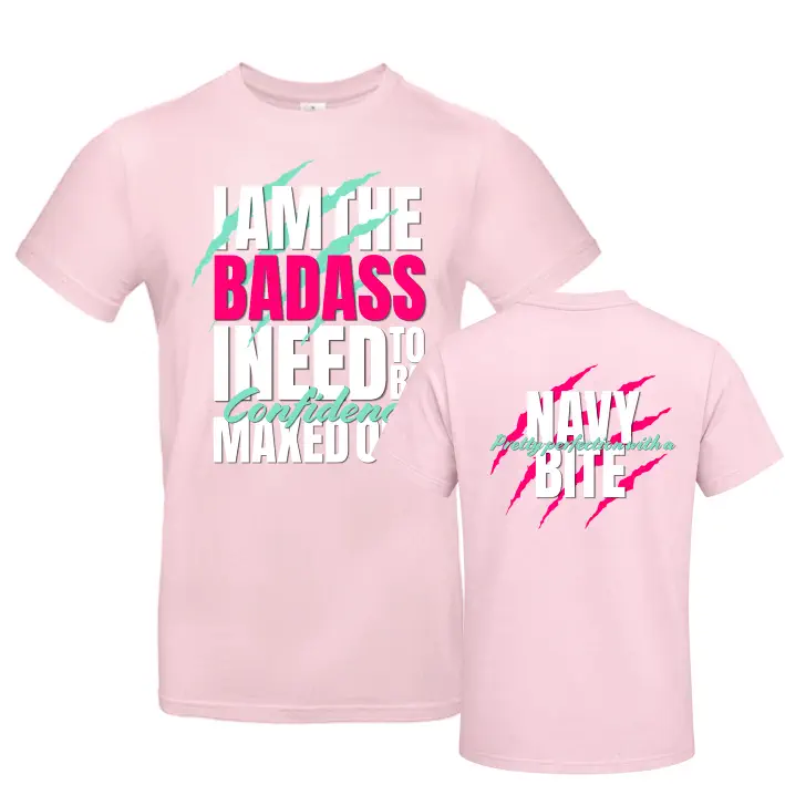 Hawks Cheer Acadamy Shirt NAVY Bite (Orchid Pink)