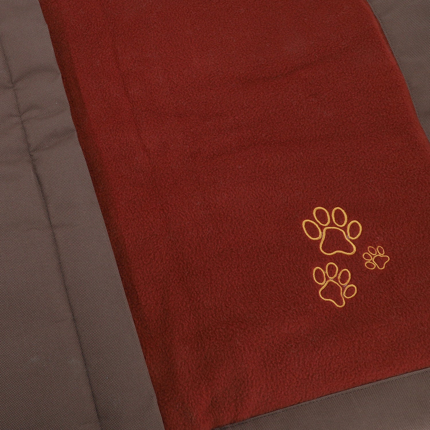 Faltbare Hundedecke brau/rot in verschiedenen Größen