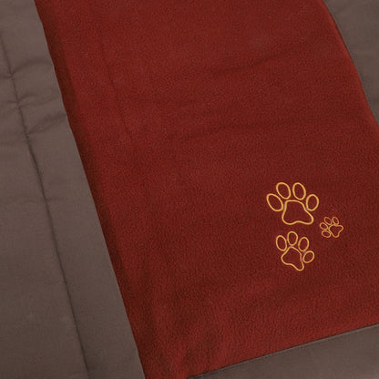 Faltbare Hundedecke brau/rot in verschiedenen Größen