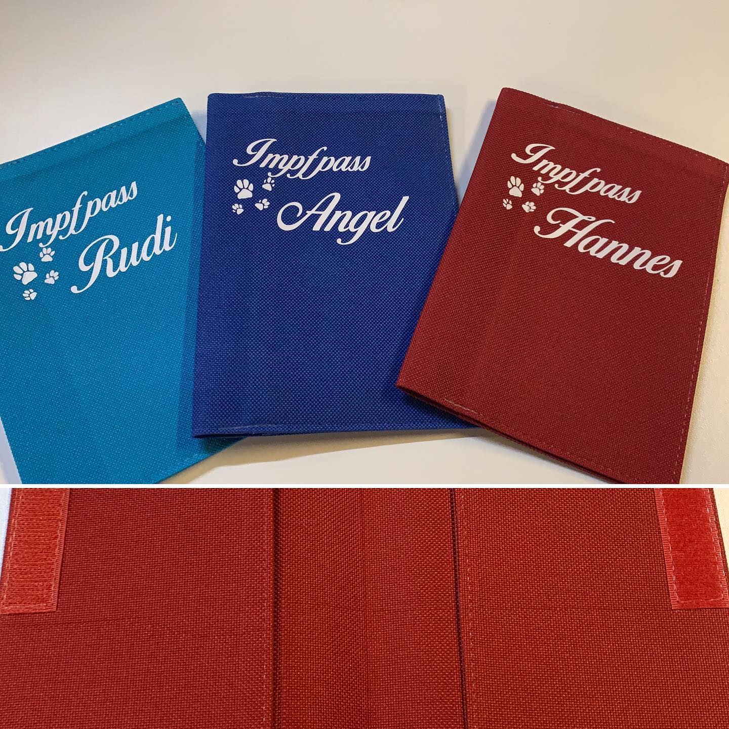 Impfpasshülle aus Stoff - bestickt