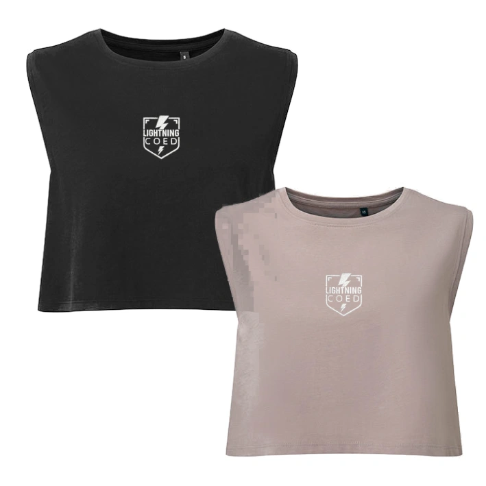Lightning Organic Crop Tank (Black/Stone)