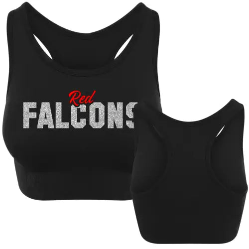 Red Falcons Glitzer Sportbra (Black)