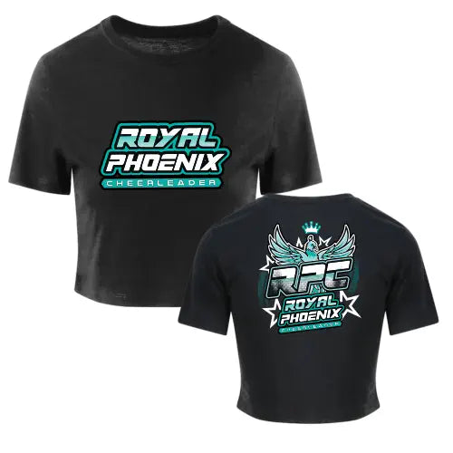 Royal Phoenix Cropped Shirt (Black)