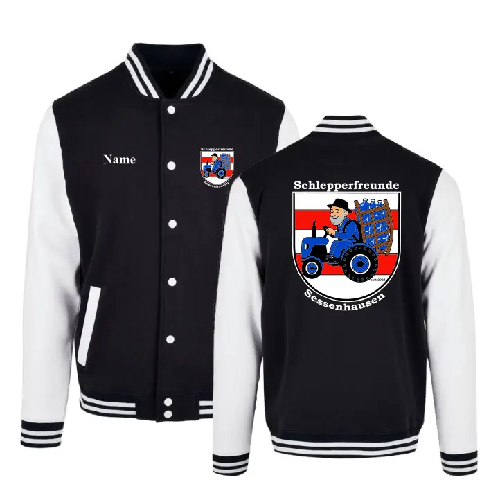 Schlepperfreunde Sessenhausen Collegejacke (Black/White)