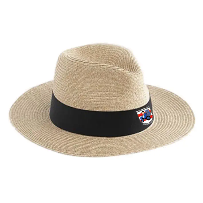 Schlepperfreunde Sessenhausen Straw Fedora (Beige/Black)