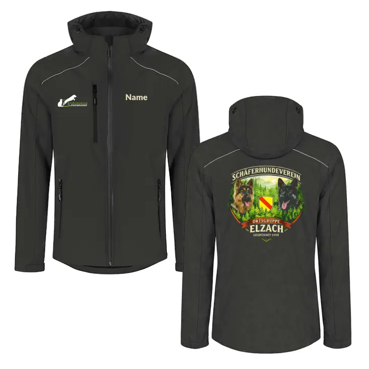 Schäferhundeverein Elzach warme Softshelljacke (Charcoal)