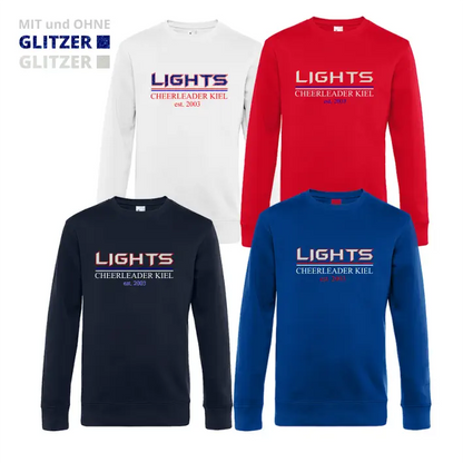 Lights Cheerleader King Crew Neck Pullover (White/Navy/Royal Blau/Red)