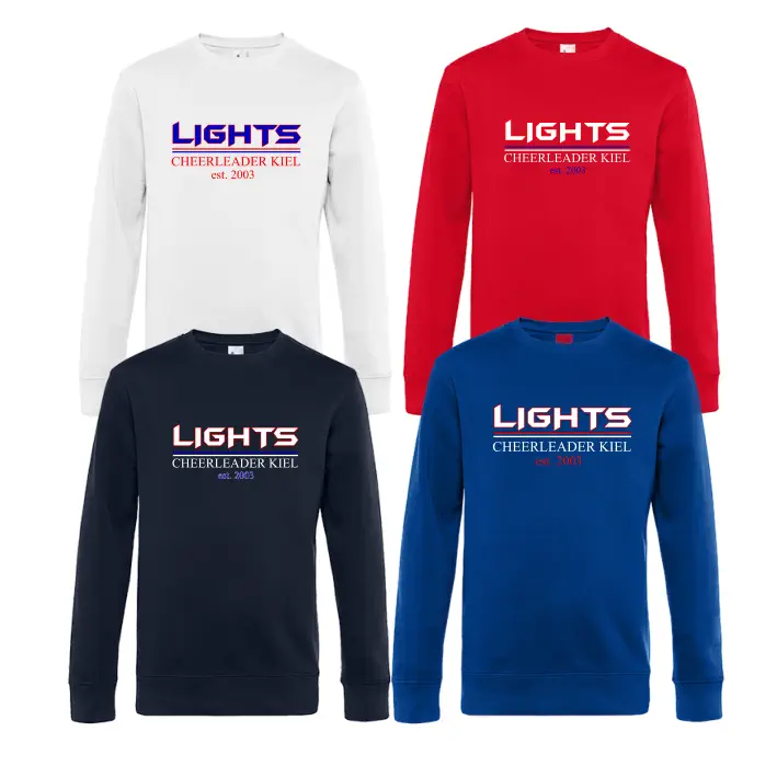 Lights Cheerleader King Crew Neck Pullover (White/Navy/Royal Blau/Red)