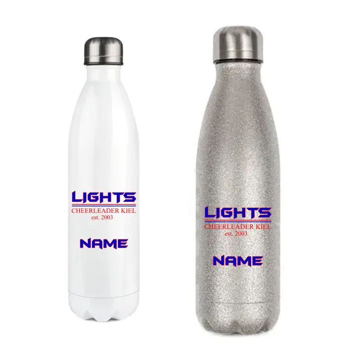 Lights Cheerleader Trinkflasche (White/Silver Sparkle)